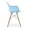 Homeroots Blue And Natural Heavy Duty Plastic And Solid Wood Dining Arm Chair 520279 - alternate 6