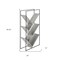 Homeroots 60" Gray Metal and Wood Five Tier Geometric Bookcase 489796 - alternate 8