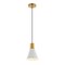 Jonathan Y Apollo 6" 1-Light Mid-Century Modern Iron LED Pendant, White/Brass Gold JYL6131B - alternate 1
