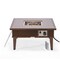 Leisuremod Walbrooke Patio Aluminum Square Slats Design Fire Pit Side Table with Lid & Fire Glass, Brown WBRS-27-GL - alternate 9