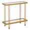 Homeroots 24" Brass And Clear Glass And Steel End Table With Shelf 544200 - alternate 7