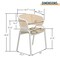 Leisuremod Ervilla Dining Arm Chair with Leather Seat and White Steel Base in Taupe, 4PK ECW-20TP-L4 - alternate 9