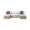 Homeroots Ivory Velvet U Shaped Three Piece Sofa and Chaise Sectional With Toss Pillows 643878 - alternate 1