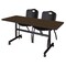 Regency Kobe Flip-Top Training Nesting Table W/ 2 M Stack Chairs, 60 in W, 30 in L, Neo Walnut MKFT6030NW47BK - alternate 1
