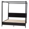 Baxton Studio Primrose Mid-Century Black Fluted Wood King Size Canopy Bed 249-13820-ZORO - alternate 7