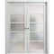 Sartodoors Sliding French Double Pocket Doors Frosted Glass Grey 56x80 (2* 28x80) Solid Core Modern Interior QUADRO4002DP-OAK-56 - alternate 1