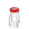 Holland Bar Stool Co 30" Chrome Carolina Hurricanes Swivel Bar Stool, Accent Ring L8C3C30CarHur - alternate 1