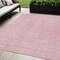 Homeroots 5' X 8' Pink And Ivory Geometric Washable Indoor Outdoor Area Rug 600769 - alternate 1