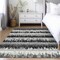 Homeroots 5' X 8' Black Gray And Ivory Striped Washable Indoor Outdoor Area Rug 598317 - alternate 9
