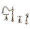 Kingston Brass Double-Handle Widespread Kitchen Faucet with Brass Sprayer, Polished Nickel KB1796BEXBS - alternate 1