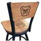 Holland Bar Stool Co 36" Blk Wrinkle Butler Swivel Bar Stool, Laser Engraved Back L03836BWMedMplAButlerMedMpl - alternate 1
