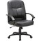 Lorell Managerial Chair Lorell Mid-Back Desk Chair, Open Loop Arms, 17-1/2" Height, Leather, Black LLR60121 - alternate 1