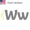 Aacc Self-Adhesive Vinyl Letter: W, Scale: 24 cm. Color: Gray Font: Anders by, 4PK AACC-Anders-UW-Gray-M24x4 - alternate 1