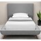 Homeroots Gray Solid Wood Twin Upholstered Linen Bed 544846 - alternate 1