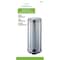 Simple Spaces Trash Can, 793 gal Capacity, PlasticStainless SteelSteel, Silver, Flat Lid Closure LYP30F3-3L - alternate 3