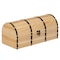 Vintiquewise Unfinished Vintage-Style Wooden Treasure Chest Dome Top Leather Bands & Front Latch QI004850 - alternate 1