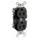 Leviton Straight Blade Receptacle, 5-15R, 15 A, 125V AC, Flush Mount, Isolated Ground M5262-IGE - alternate 1