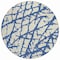 Homeroots 8' Navy Blue And Ivory Round Abstract Washable Indoor Outdoor Area Rug 614373 - alternate 6