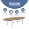 Leisuremod Rossmore Oval Coffee Table with White Powder Coated Steel Frame, Natural Wood RSW-46NW - alternate 9