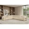 Homeroots Beige Italian Leather Modular L Shaped Eight Piece Corner Sectional With Console 534851 - alternate 10