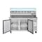 Koolmore 59 in. Two-Door Refrigerated Granite Top Pizza Prep Station with Refrigerated Condiment Pan Holder KM-RPCPS-2D59-GRT - alternate 5