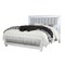 Homeroots White Solid Wood And Faux Leather Lighted King Bed Frame With No 383863 - alternate 5