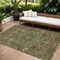 Homeroots 8' X 10' Fern Green Brown And Red Floral Washable Indoor Outdoor Area Rug 603416 - alternate 1