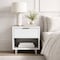 Manhattan Comfort Elara 18 in Solid Wood Nightstand in White (1-Drawer) NS1794-1 - alternate 5
