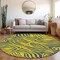 Homeroots 8' Yellow And Blue Round Animal Print Washable Indoor Outdoor Area Rug 600716 - alternate 8