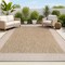 Jonathan Y Hali Coastal Casual Wide Stripe Border Beige/Cream 4 ft. x 6 ft. Indoor/Outdoor Area Rug TSN211A-4 - alternate 1