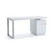 Homeroots 59" White Manufactured Wood Rectangular Writing Desk With Two Drawers 482424 - alternate 1