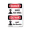 Signmission OSHA Danger Sign, Hard Hat Area Bilingual, 5in X 3.5in Decal, OS-DS-D-35-VG-1292 OS-DS-D-35-VG-1292 - alternate 1
