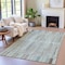 Homeroots 9' X 12' Teal Blue And Brown Striped Washable Indoor Outdoor Area Rug 631567 - alternate 6