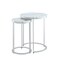 Homeroots Set of Two 22" Silver and White Marble Round Nested Tables 543884 - alternate 1