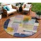 Homeroots 8' Plum Purple And Copper Round Abstract Washable Indoor Outdoor Area Rug 604380 - alternate 1