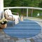 Homeroots 8' Denim Blue And Sky Blue Round Striped Washable Indoor Outdoor Area Rug 610584 - alternate 6