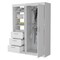 Homeroots 59" White Accent Cabinet Soft Close With Three Shelves And Three Drawers 518214 - alternate 4