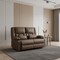 Homeroots 62in Brown Faux Leather Manual Reclining Loveseat With Storage and Toss Pillows 721195 - alternate 4