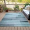 Homeroots 8' X 10' Teal Blue And Ivory Striped Washable Indoor Outdoor Area Rug 631002 - alternate 6