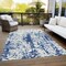 Homeroots 9' X 12' Navy Blue And Ivory Abstract Washable Indoor Outdoor Area Rug 612633 - alternate 7