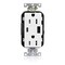 Leviton USB Receptacle, 15 A, 1/2 hp, White, PBT M56AC-W - alternate 1