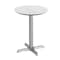 Flash Furniture 24" Round Outdoor Tabletop, White Faux Marble, Seamless Surface Technology, 22x22 Silver X-Base ST-RD24-WHMAR-T2222S-GG - alternate 1