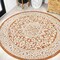 Jonathan Y Sinjuri Medallion Textured Weave Orange/Cream 5 ft Round Indoor/Outdoor Area Rug SMB101F-5R - alternate 1
