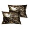Homeroots Set of Two 12" X 20" Chocolate and Gold Abstract Cowhide Lumbar Throw Pillows with Glitter, 2PK 544642 - alternate 5