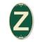 Signmission Letter Z, 12 Inch X 18 Inch Architectural Oval, Heavy Gauge Aluminum A-OV-G-1218-22914 - alternate 1