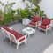 Leisuremod Walbrooke Modern White Patio Conversation With Square Fire Pit & Tank Holder, Red WW-27-20-57-31-R - alternate 9