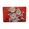 Homeroots 24" White Red And Black Solid Wood and Acrylic Silent Analog Floral Wall Clock 626573 - alternate 6