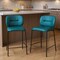 Homeroots Set of Two 25" Green and Black Velvet and Steel Counter Height Bar Chairs, 2PK 564999 - alternate 4