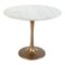 Homeroots 36" Modern White Marble and Burnished Gold Pedestal Bistro Table 394606 - alternate 1