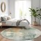 Homeroots 8' Blue Copper And Gray Round Abstract Washable Indoor Outdoor Area Rug 605496 - alternate 8